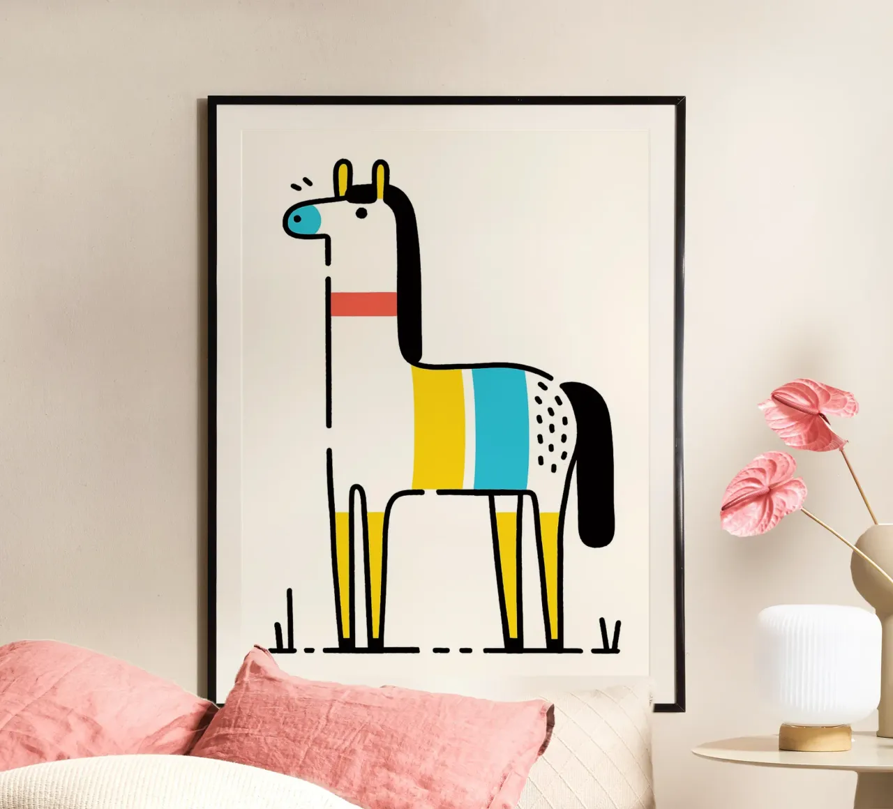 Cavallo colorato dei cartoni animati poster da Hannah Meyer