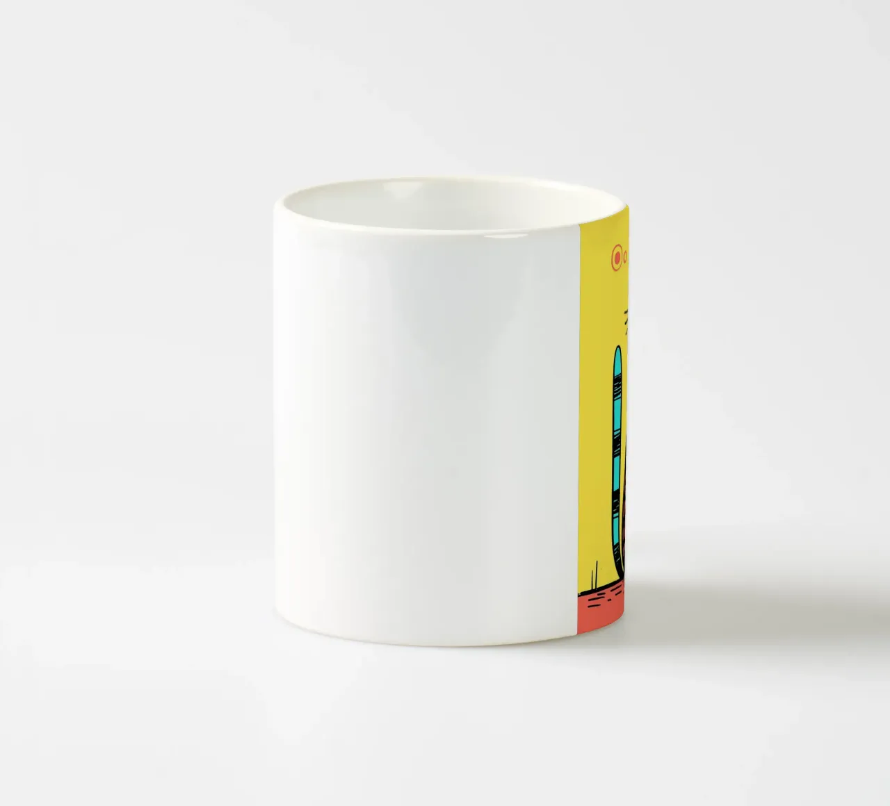 Gatto nero con coda verde acqua tazza in ceramica da Hannah Meyer