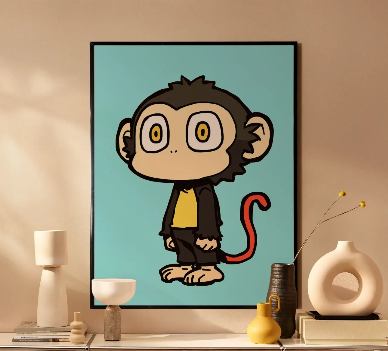 Illustrazione della scimmia dei cartoni animati poster da Hannah Meyer