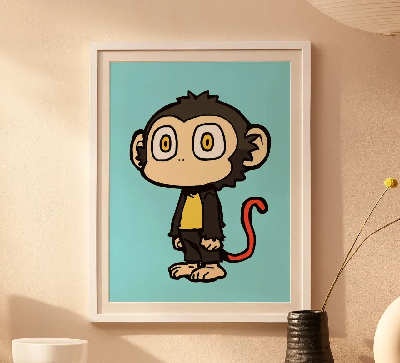 Illustrazione della scimmia dei cartoni animati poster da Hannah Meyer