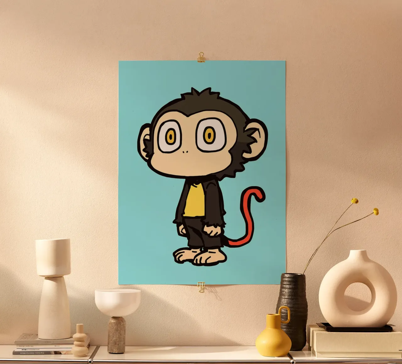 Illustrazione della scimmia dei cartoni animati poster da Hannah Meyer