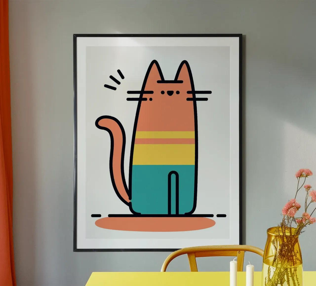 Gatto carino dei cartoni animati poster da Hannah Meyer