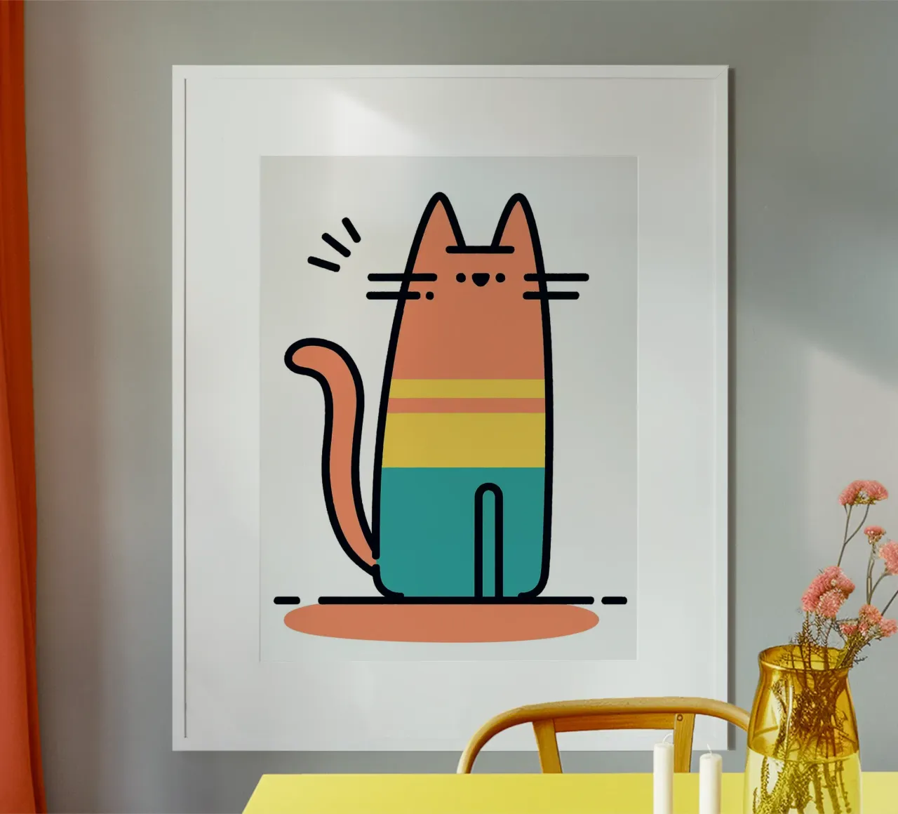 Gatto carino dei cartoni animati poster da Hannah Meyer