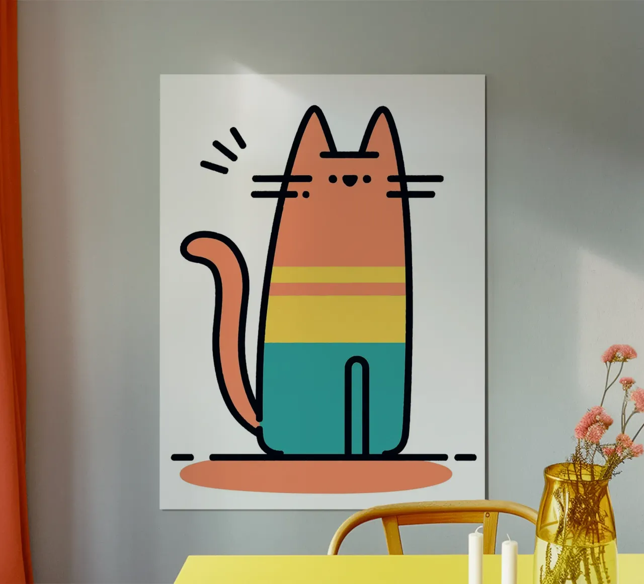 Gatto carino dei cartoni animati poster da Hannah Meyer