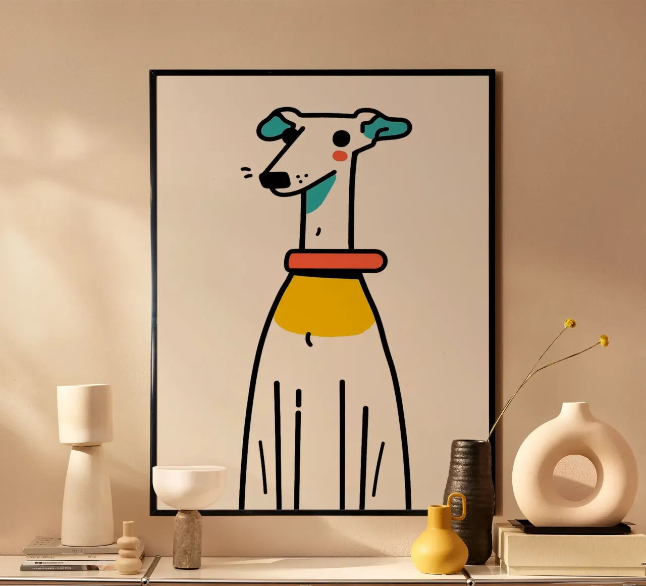 Illustrazione di un cane carino dei cartoni animati poster da Hannah Meyer