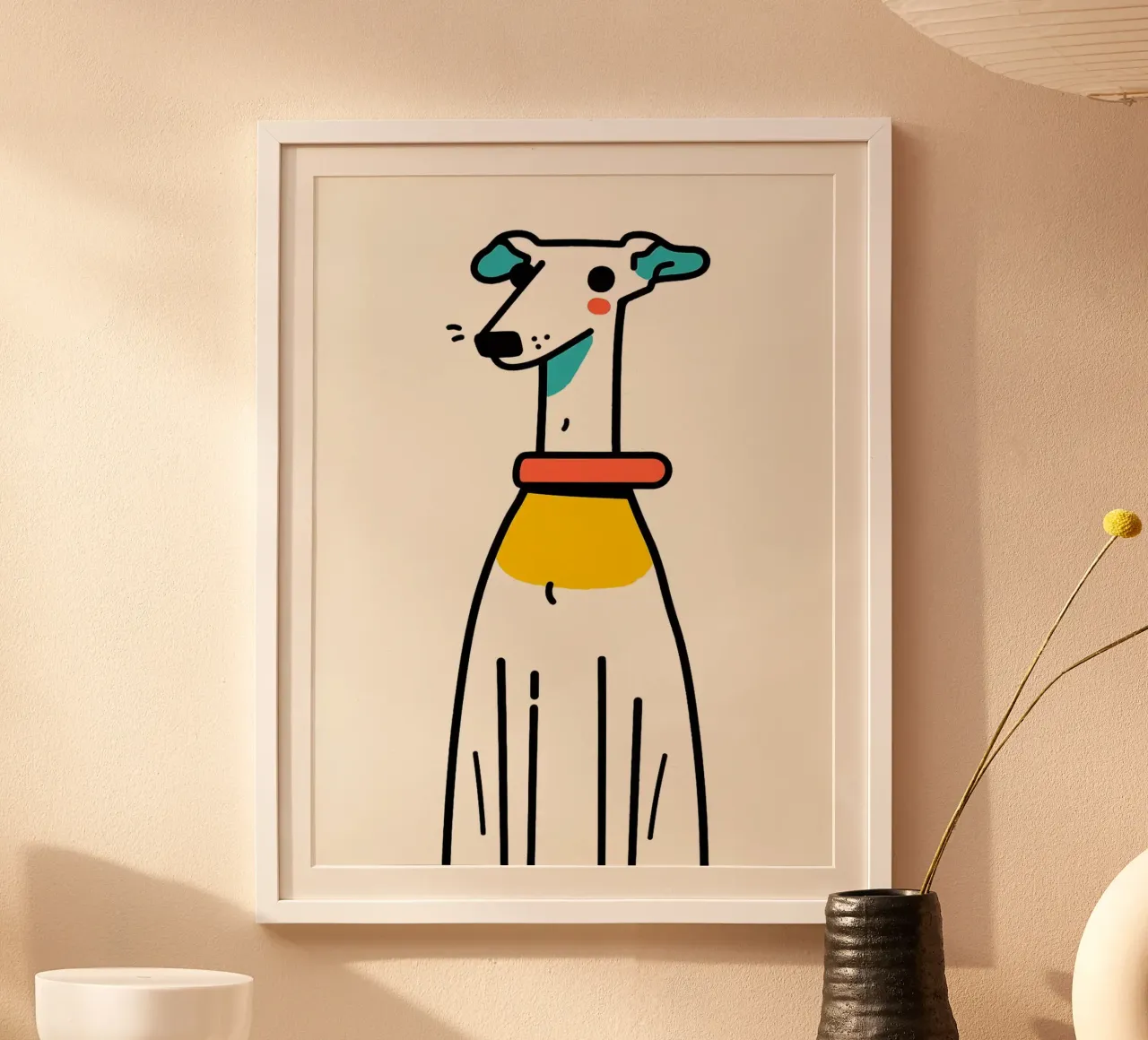 Illustrazione di un cane carino dei cartoni animati poster da Hannah Meyer
