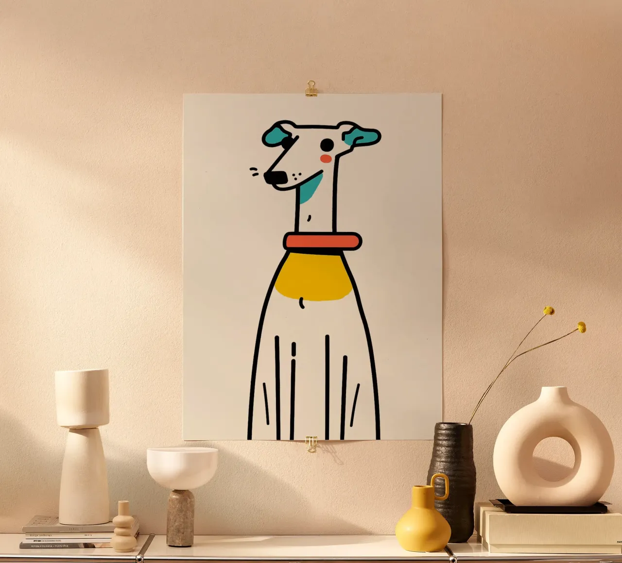 Illustrazione di un cane carino dei cartoni animati poster da Hannah Meyer