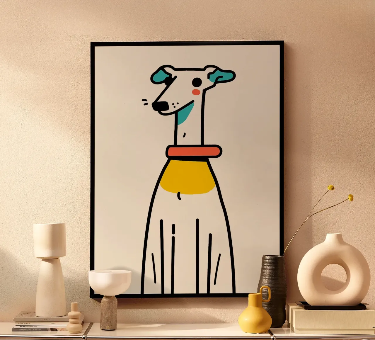 Illustrazione di un cane carino dei cartoni animati poster da Hannah Meyer