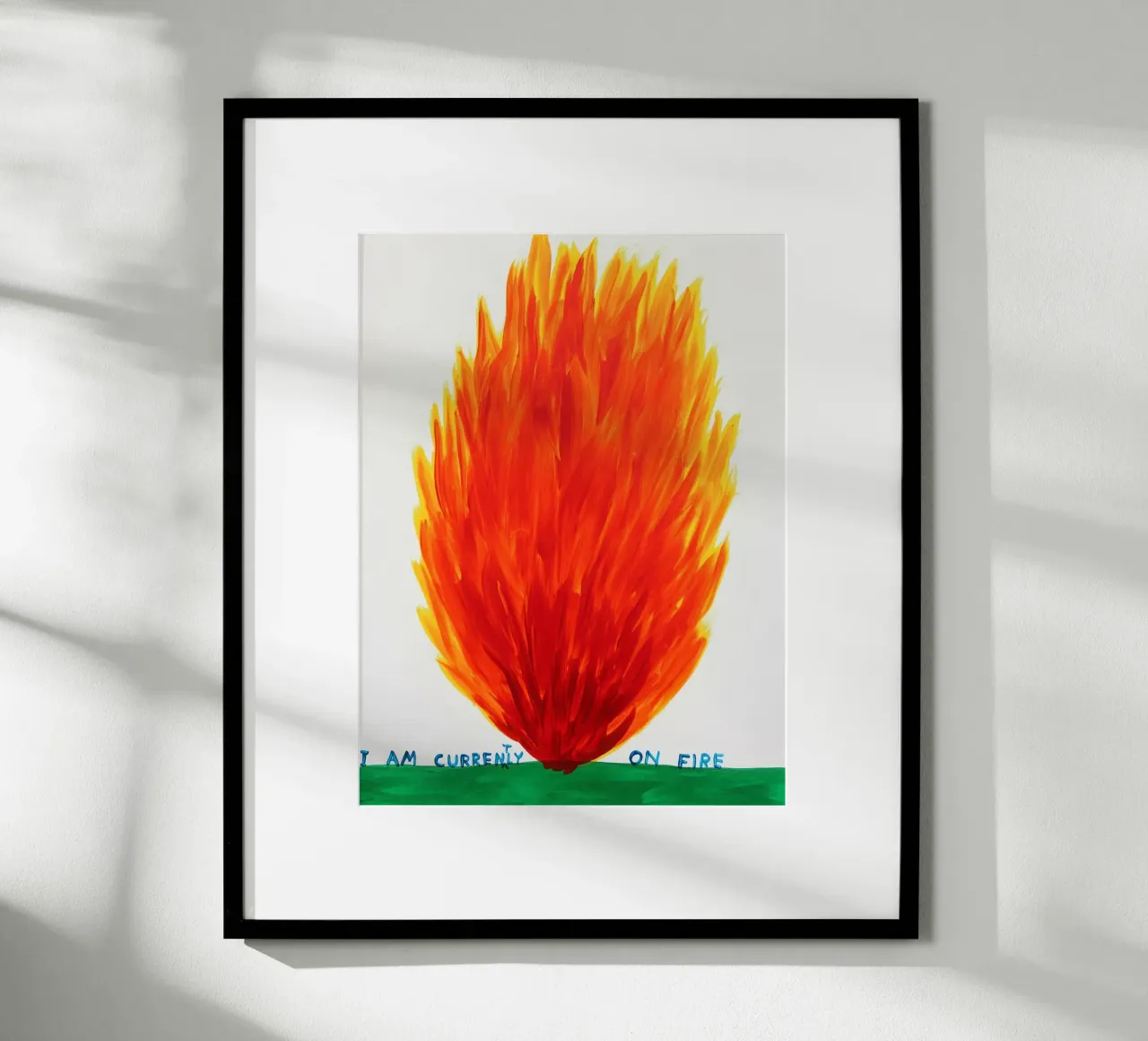 David Shrigley I Am Currently On Fire poster by ushop god
