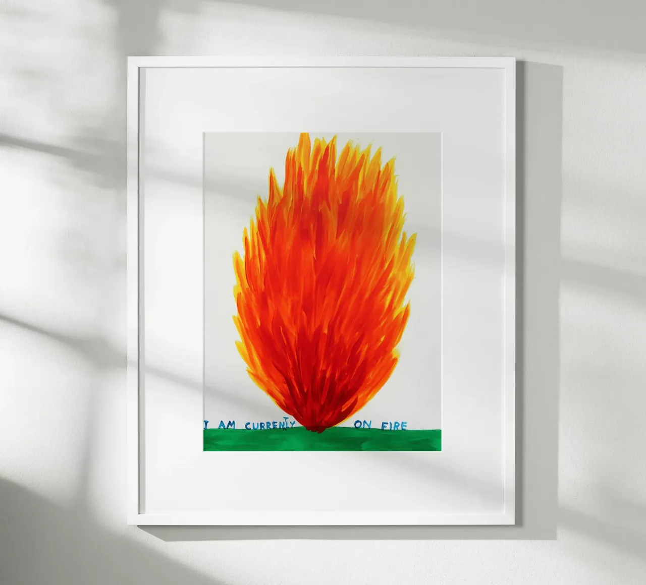 David Shrigley I Am Currently On Fire poster by ushop god