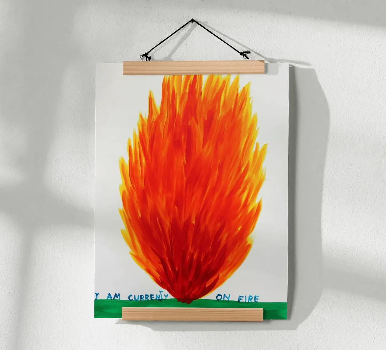 David Shrigley I Am Currently On Fire poster by ushop god