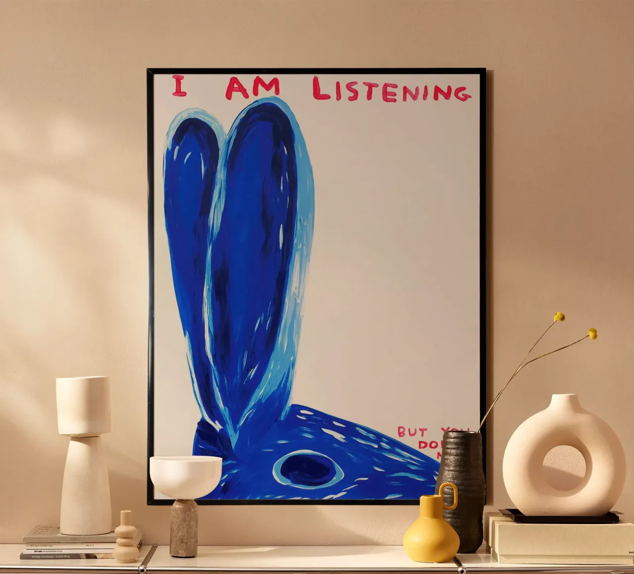 Sto ascoltando poster con telaio in plastica da ushop god