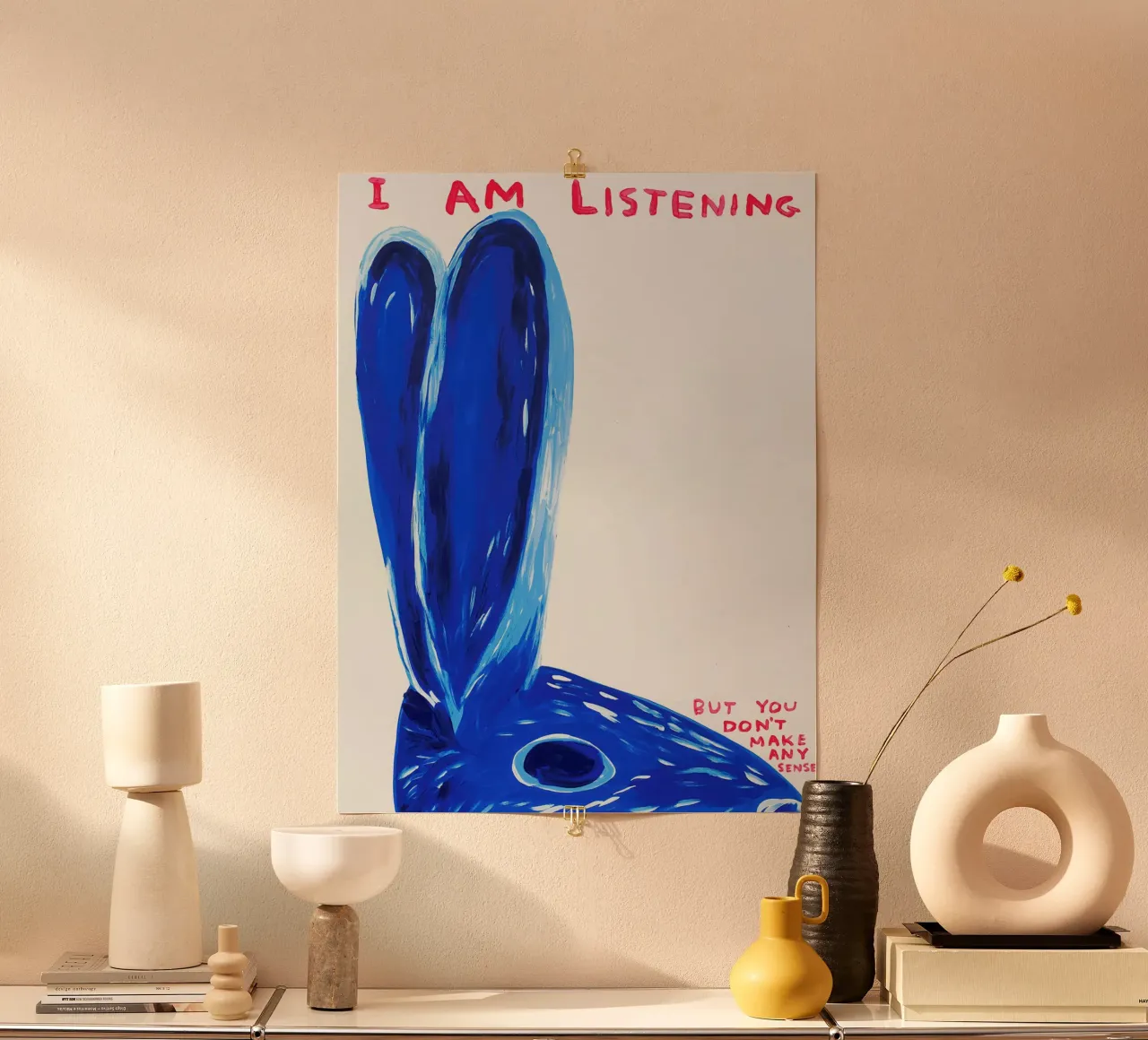 Sto ascoltando poster con telaio in plastica da ushop god