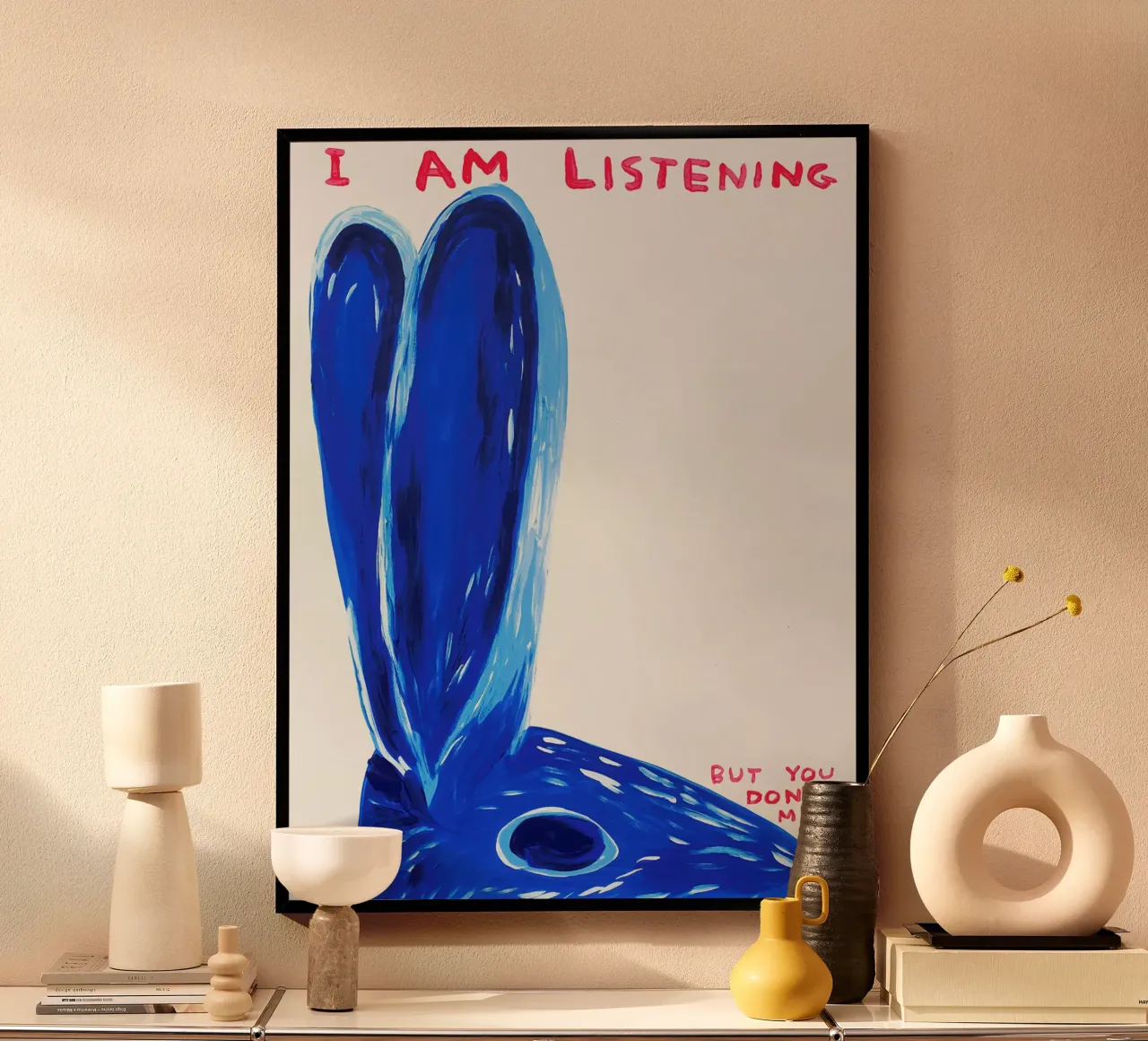 Sto ascoltando poster con telaio in plastica da ushop god