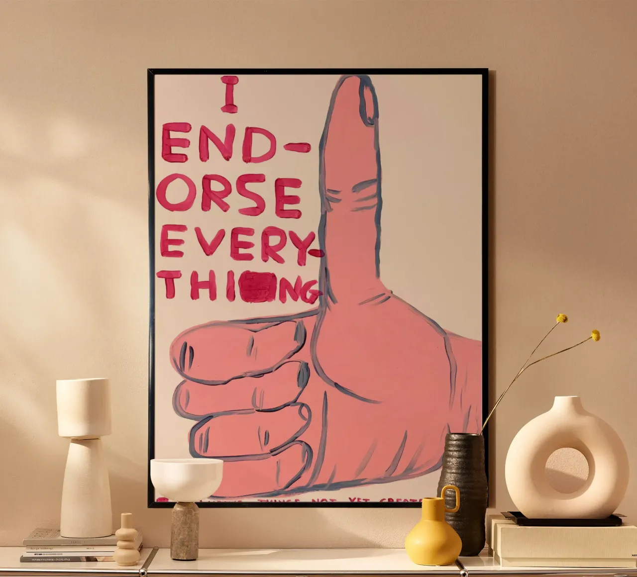 Lo apruebo todo poster con marco de aluminio de ushop god
