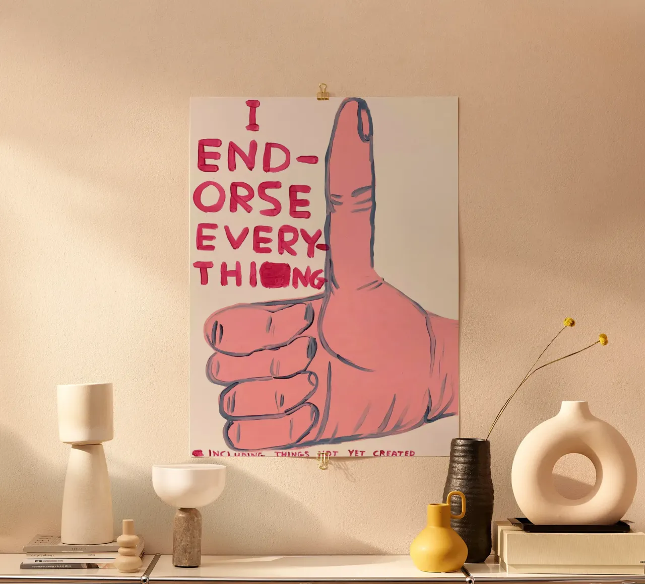Lo apruebo todo poster con marco de aluminio de ushop god