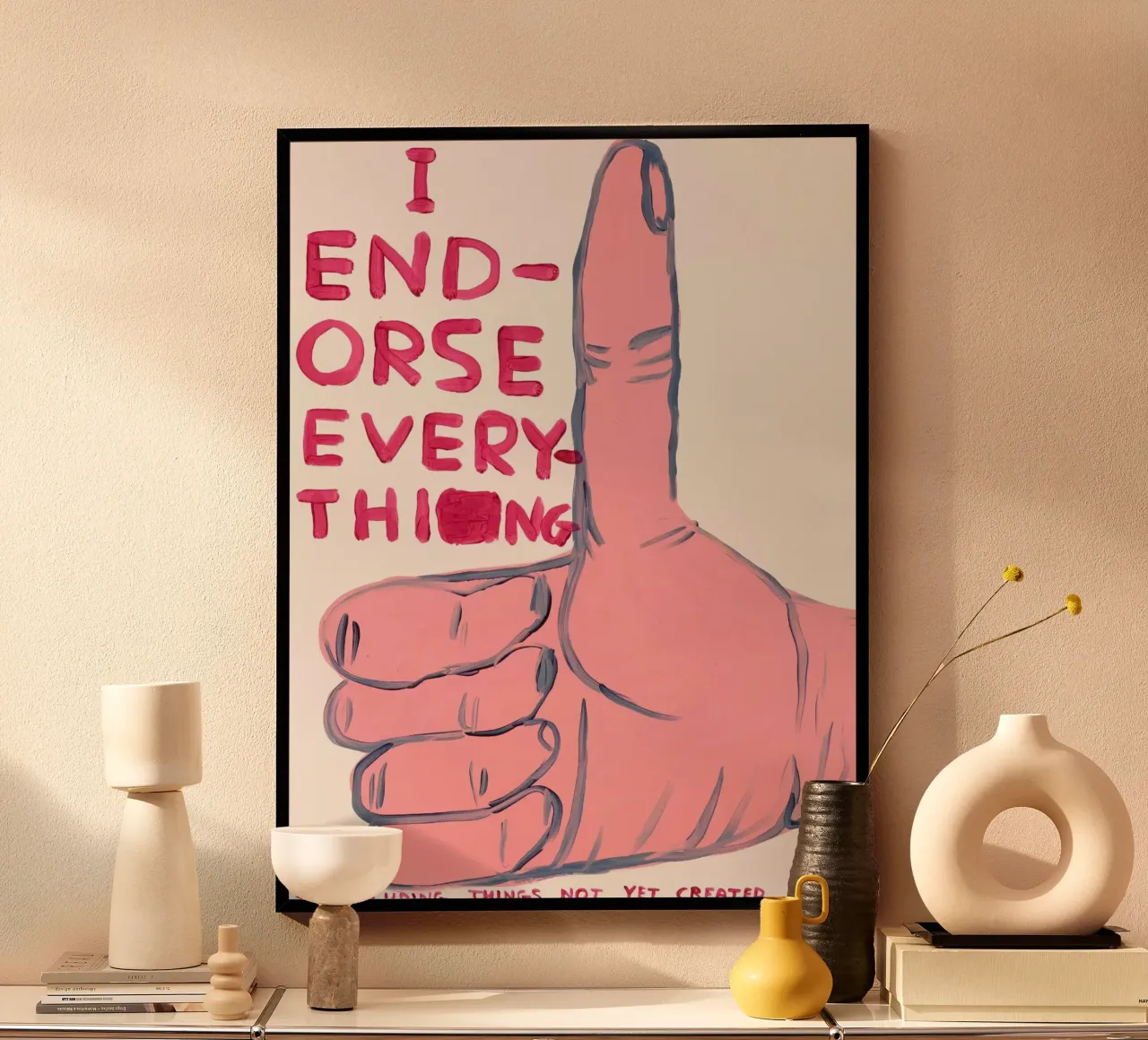 Lo apruebo todo poster con marco de aluminio de ushop god