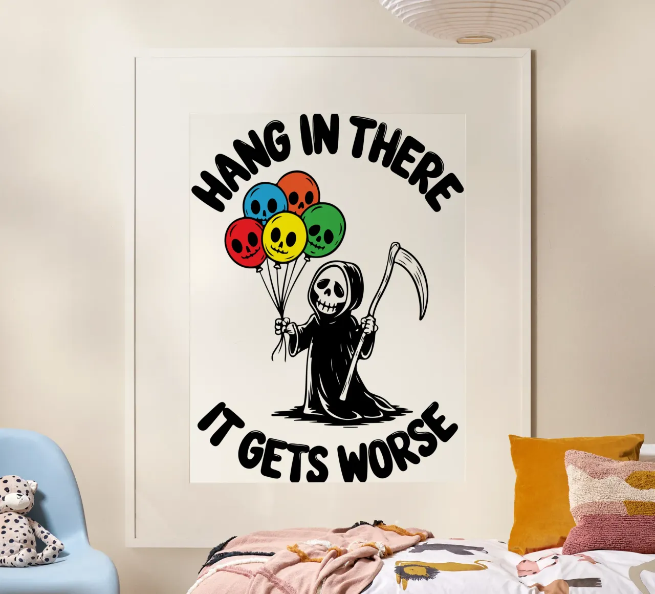 tieni duro scheletro poster da tanabaroo