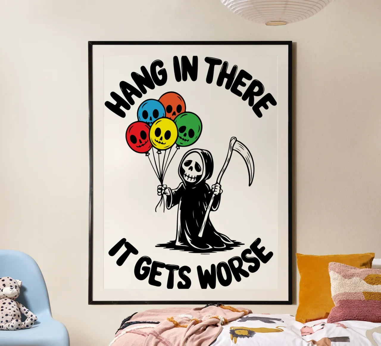 tieni duro scheletro poster da tanabaroo