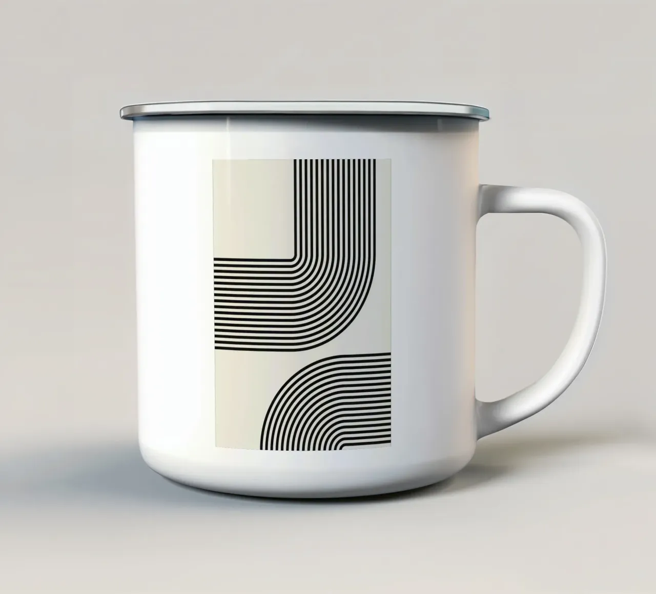 Astratto e geometrico tazza in smalto da Anna Müller