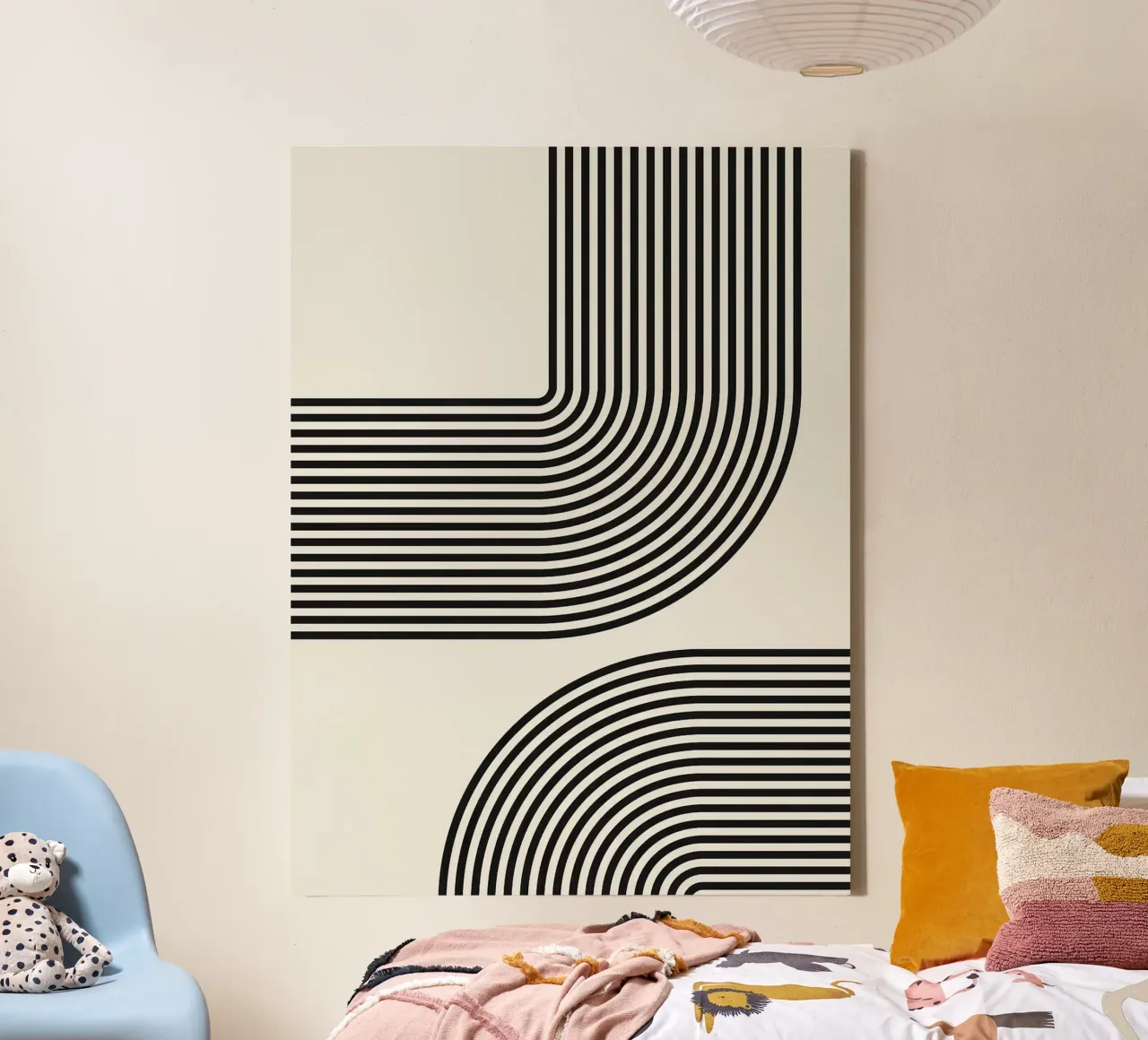 Abstract and geometric canvas with Floater frame by Anna Müller