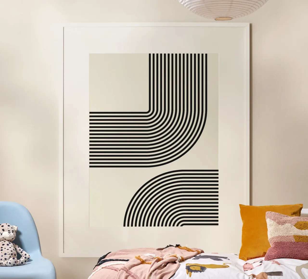 Astratto e geometrico poster con telaio in legno da Anna Müller