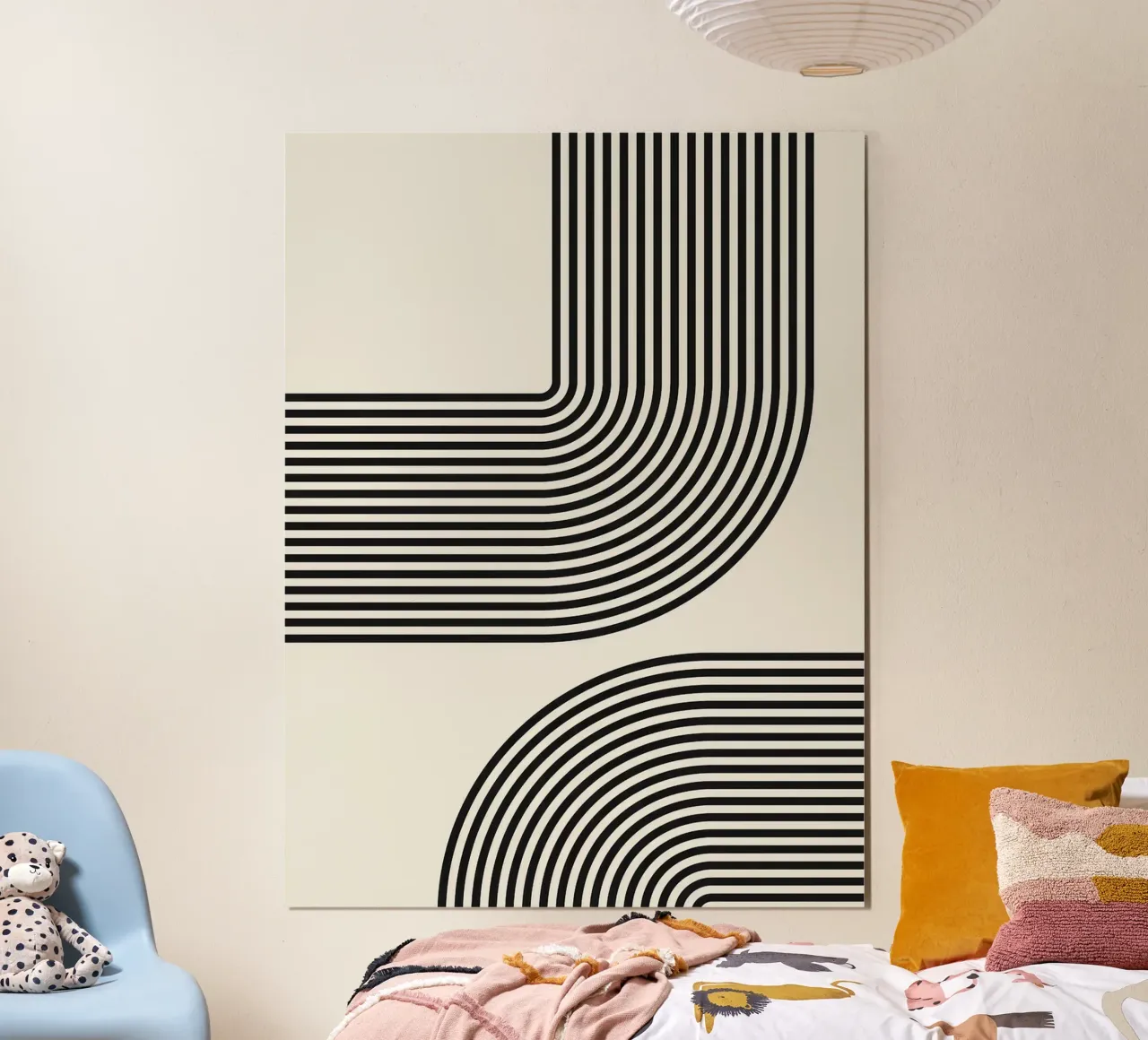 Astratto e geometrico poster con telaio in legno da Anna Müller