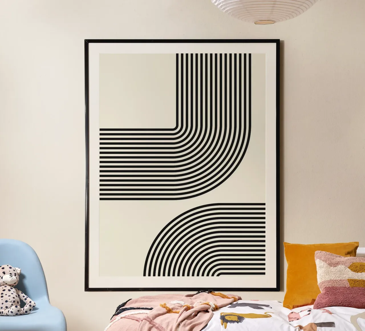 Astratto e geometrico poster con telaio in legno da Anna Müller