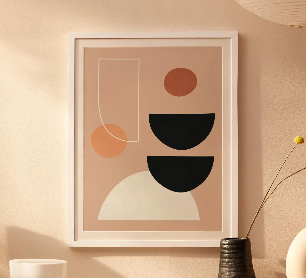 Forme geometriche poster con telaio in legno da Anna Müller