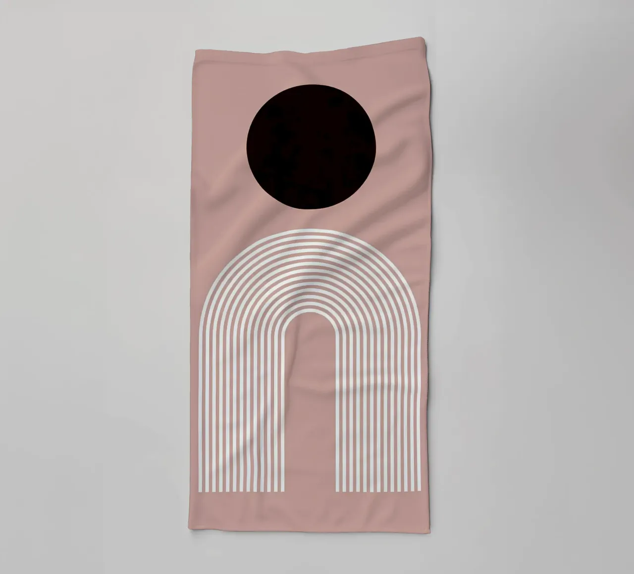 Circles and lines towel by Anna Müller