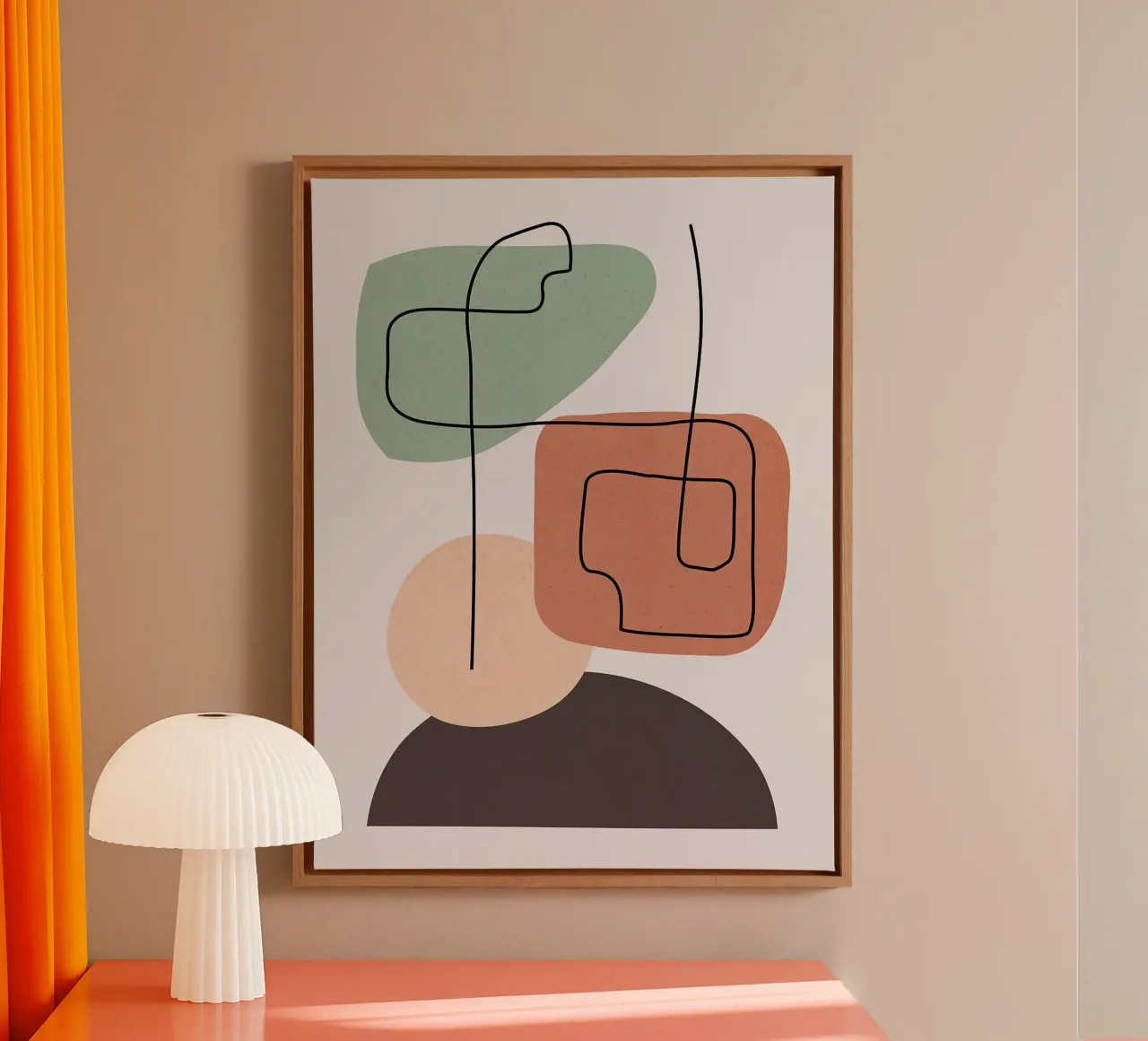 Geometric and Minimalist canvas with Floater frame by Anna Müller