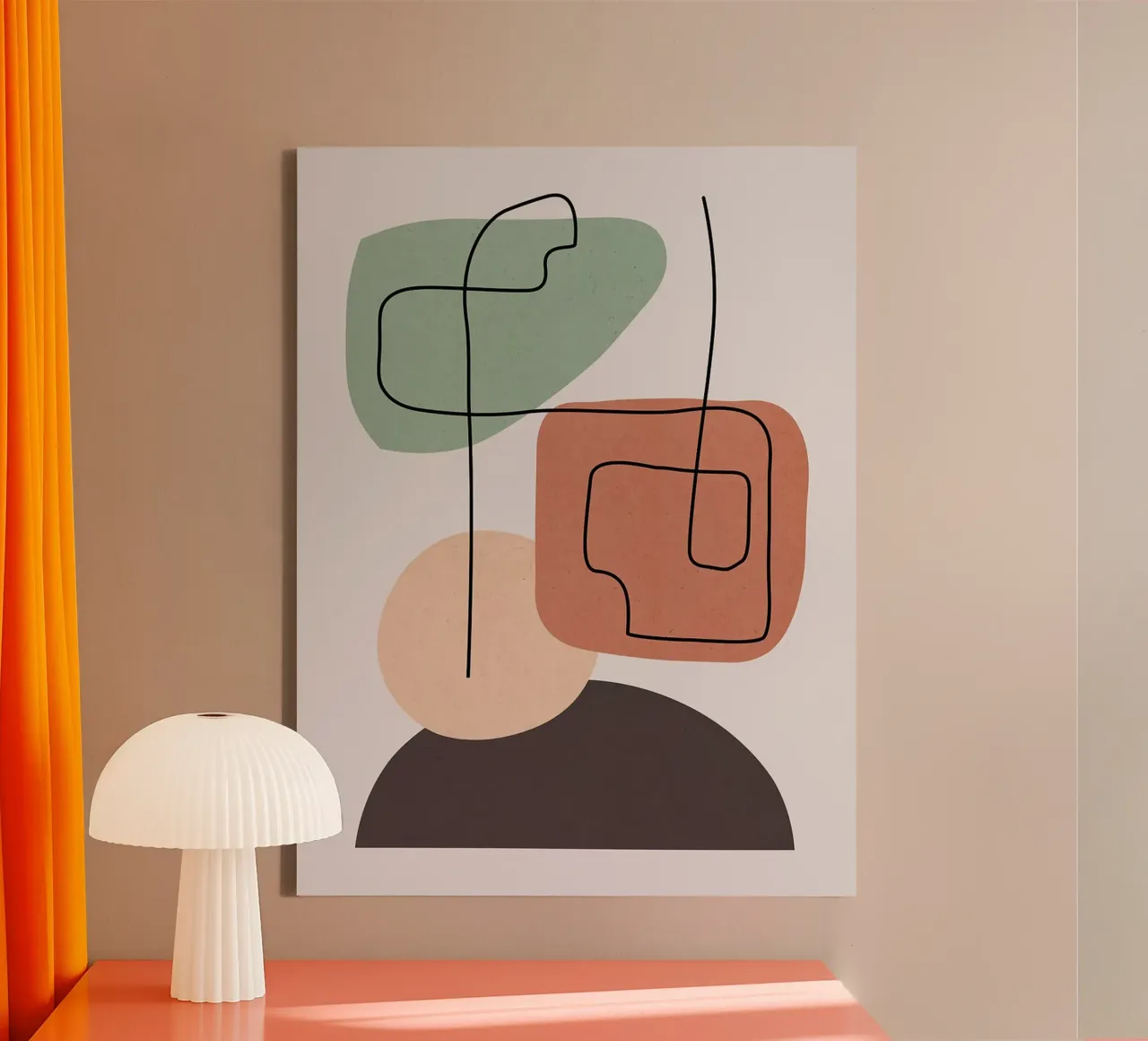 Geometric and Minimalist canvas with Floater frame by Anna Müller