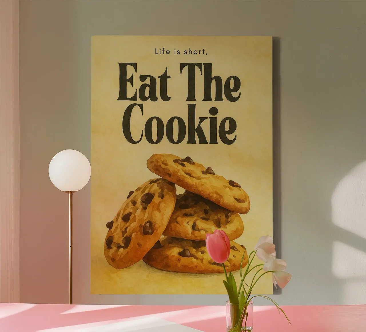 life is short eat the cookies canvas with Floater frame by tanabaroo
