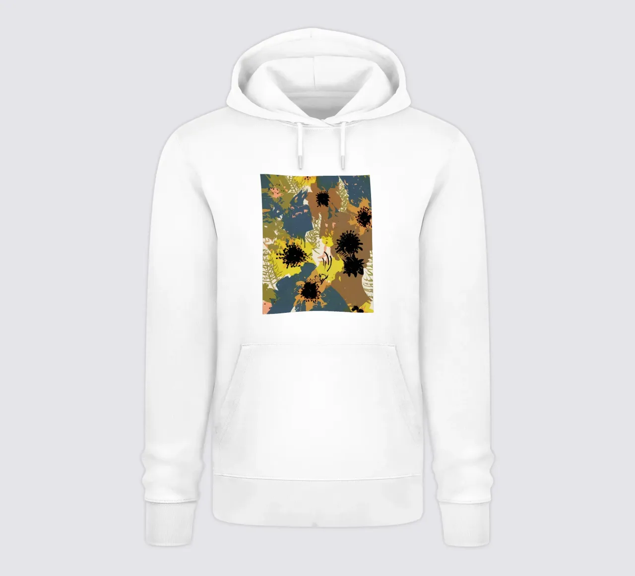 Fiori giallo ocra felpa con cappuccio da 83oranges