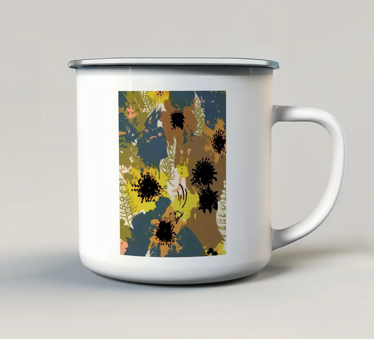 Fiori giallo ocra tazza in smalto da 83oranges