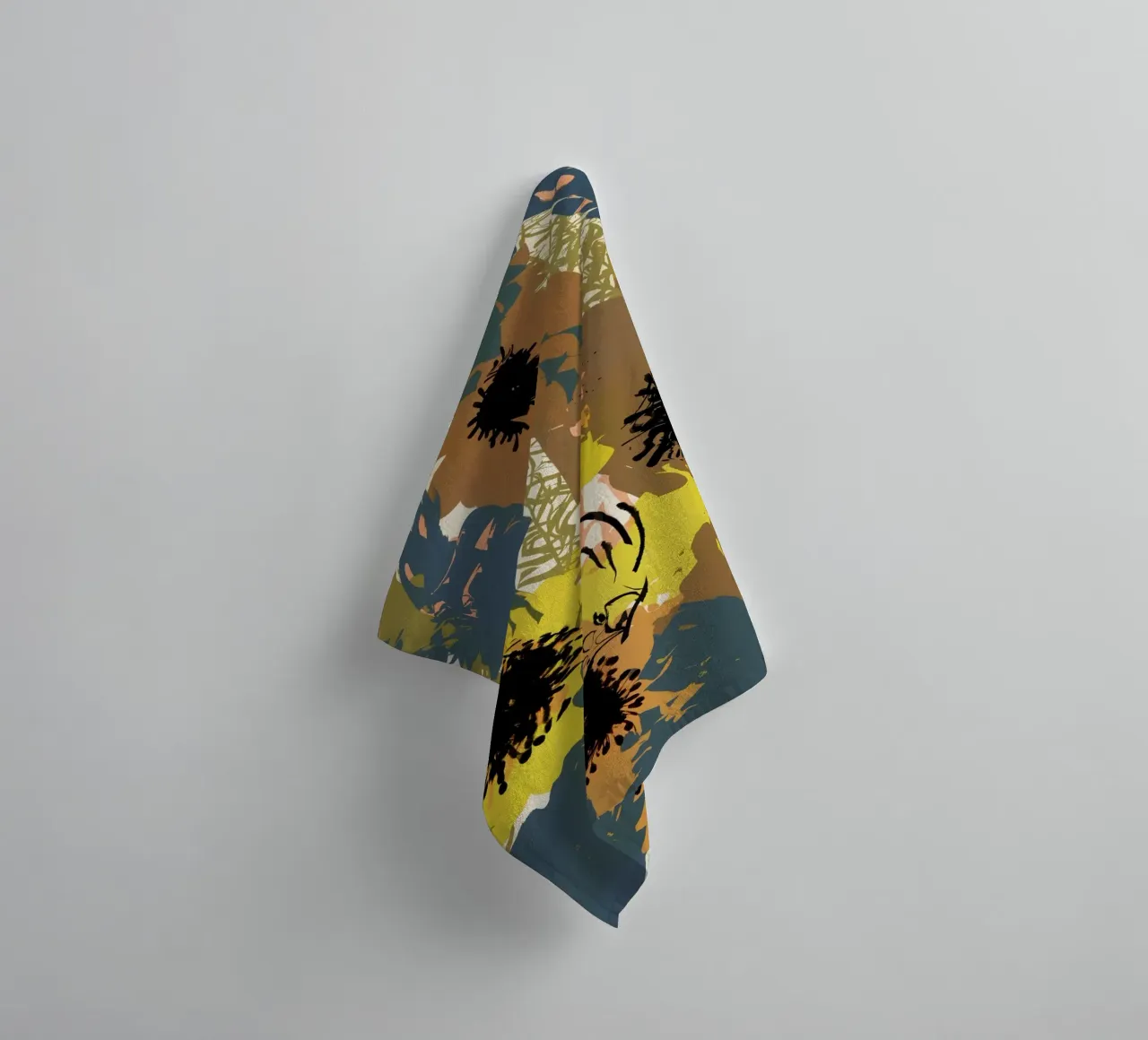 Fleurs jaune ocre serviette de bain de 83oranges