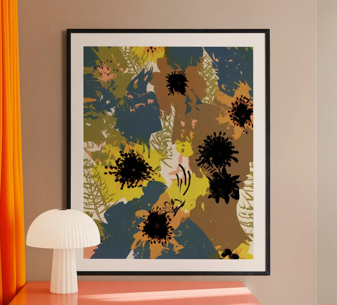 Flores amarillo ocre poster de 83oranges