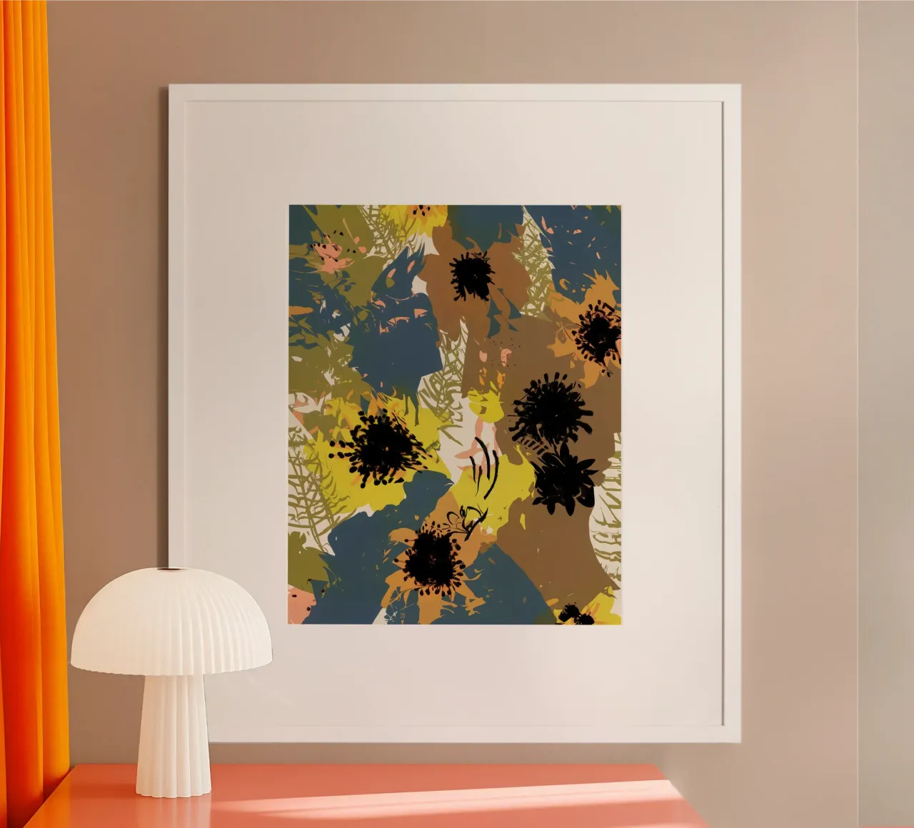 Flores amarillo ocre poster de 83oranges