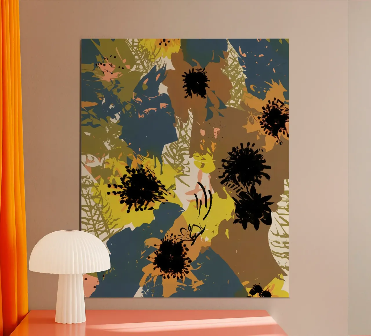 Flores amarillo ocre poster de 83oranges
