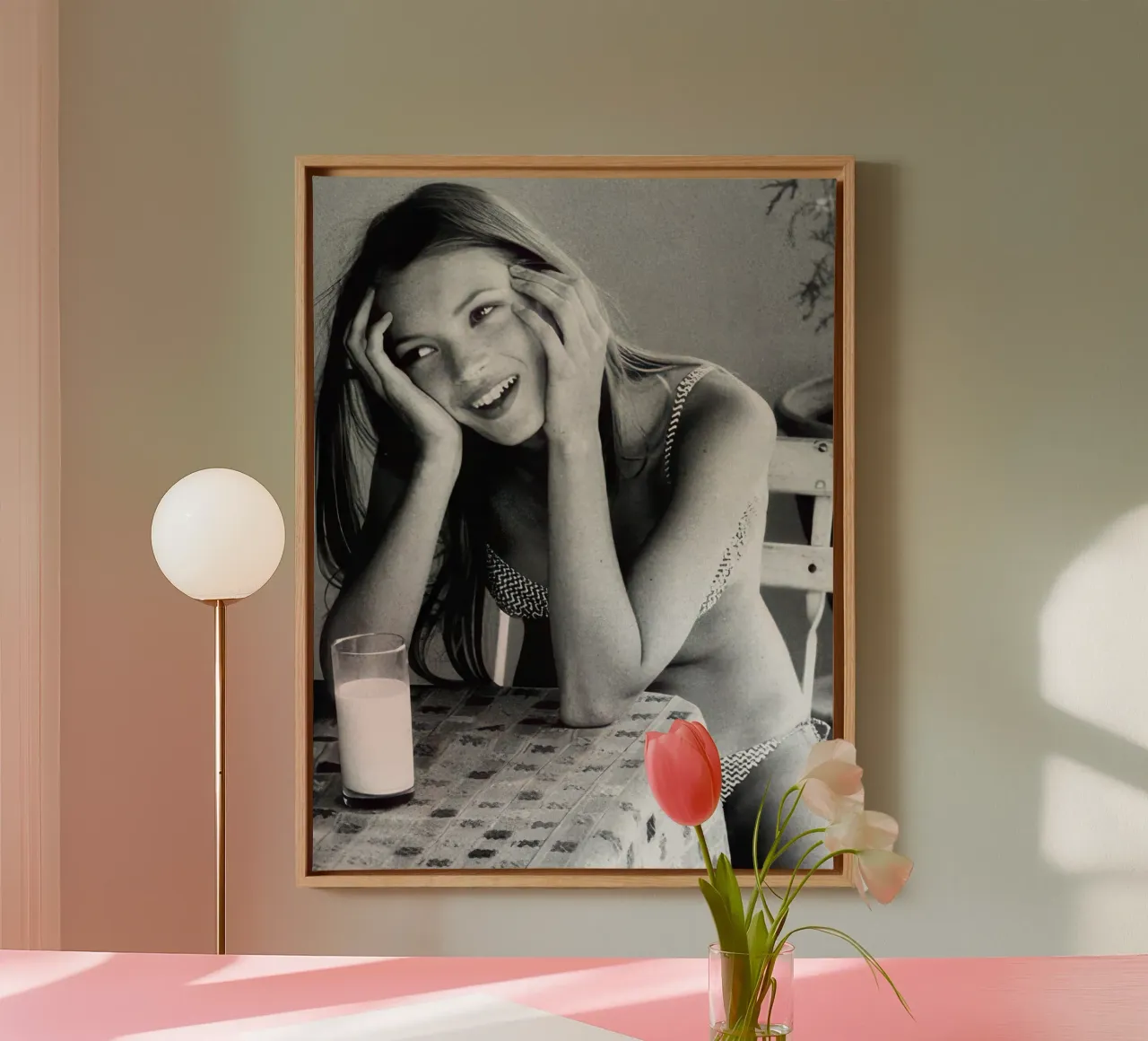 Kate Moss 5 tela con Cornice a cassetta da vintgeseyn