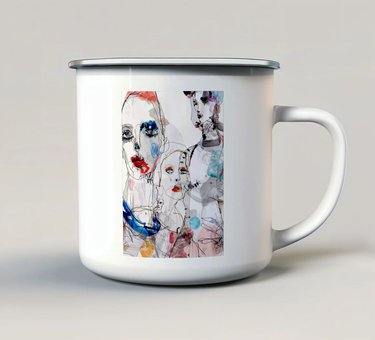 volti della moda tazza in smalto da k i m