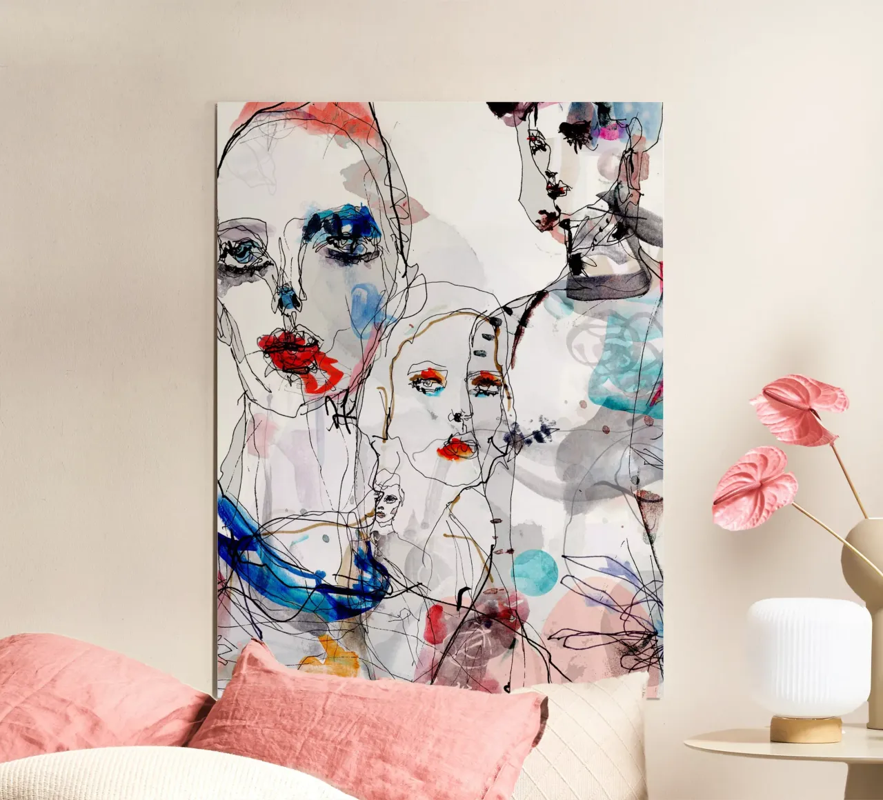 volti della moda poster con telaio in alluminio da k i m
