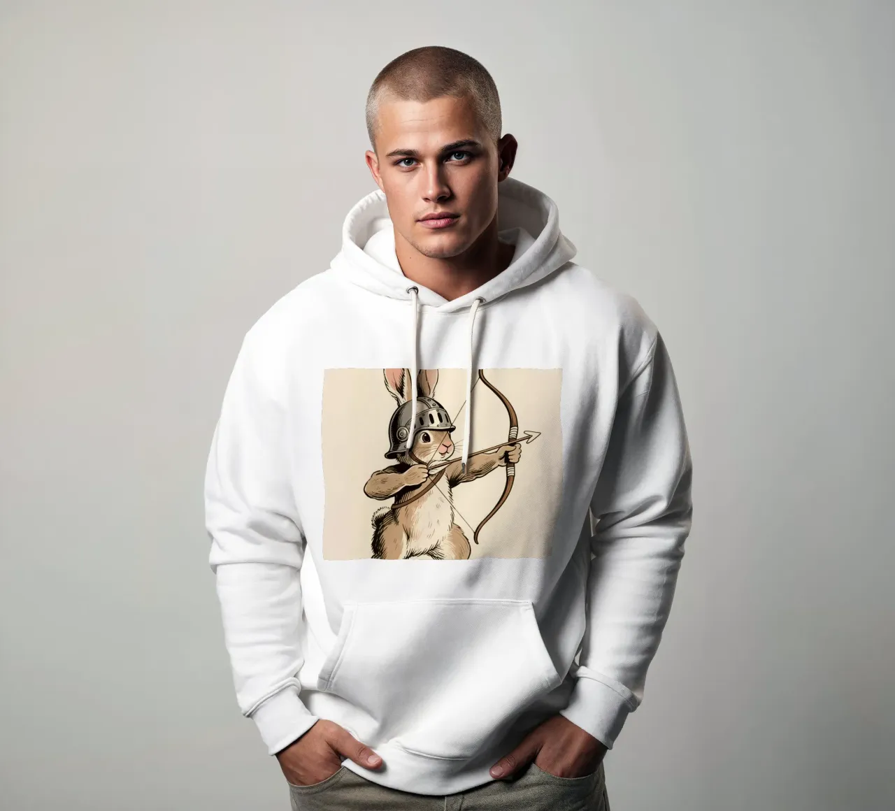 Rabbit Archer felpa con cappuccio da knowledge