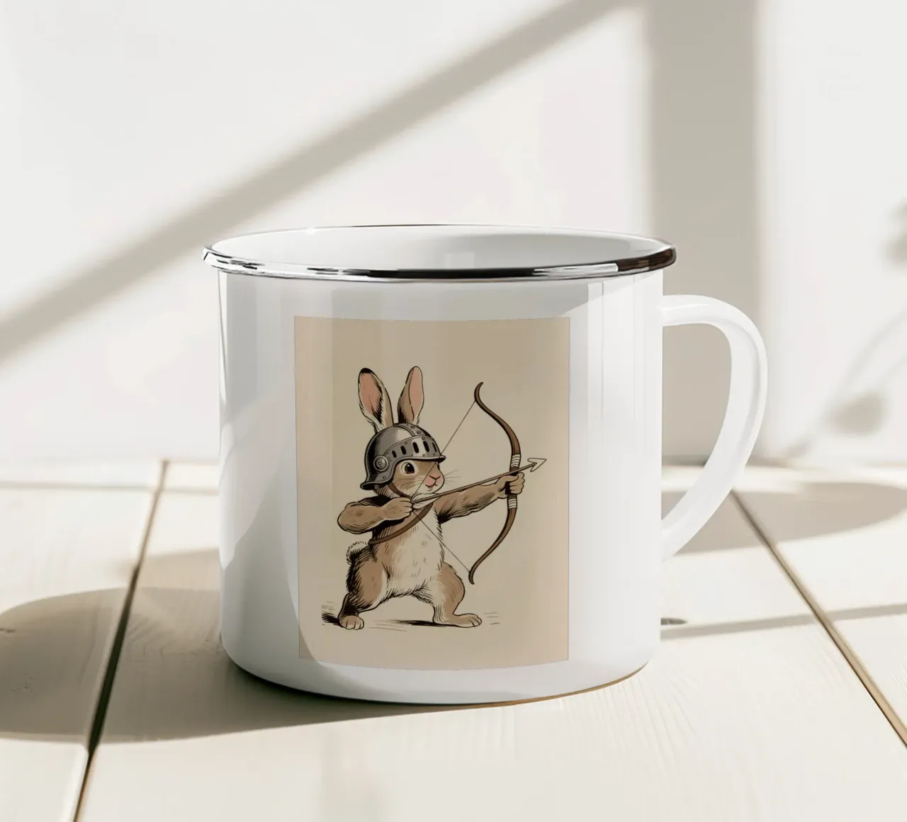 Rabbit Archer tazza in smalto da knowledge