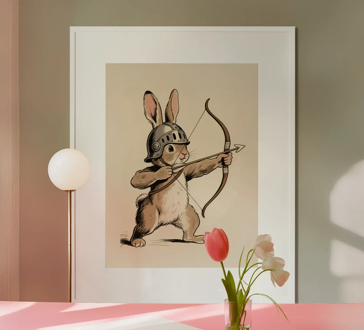 Rabbit Archer poster con telaio in plastica da knowledge