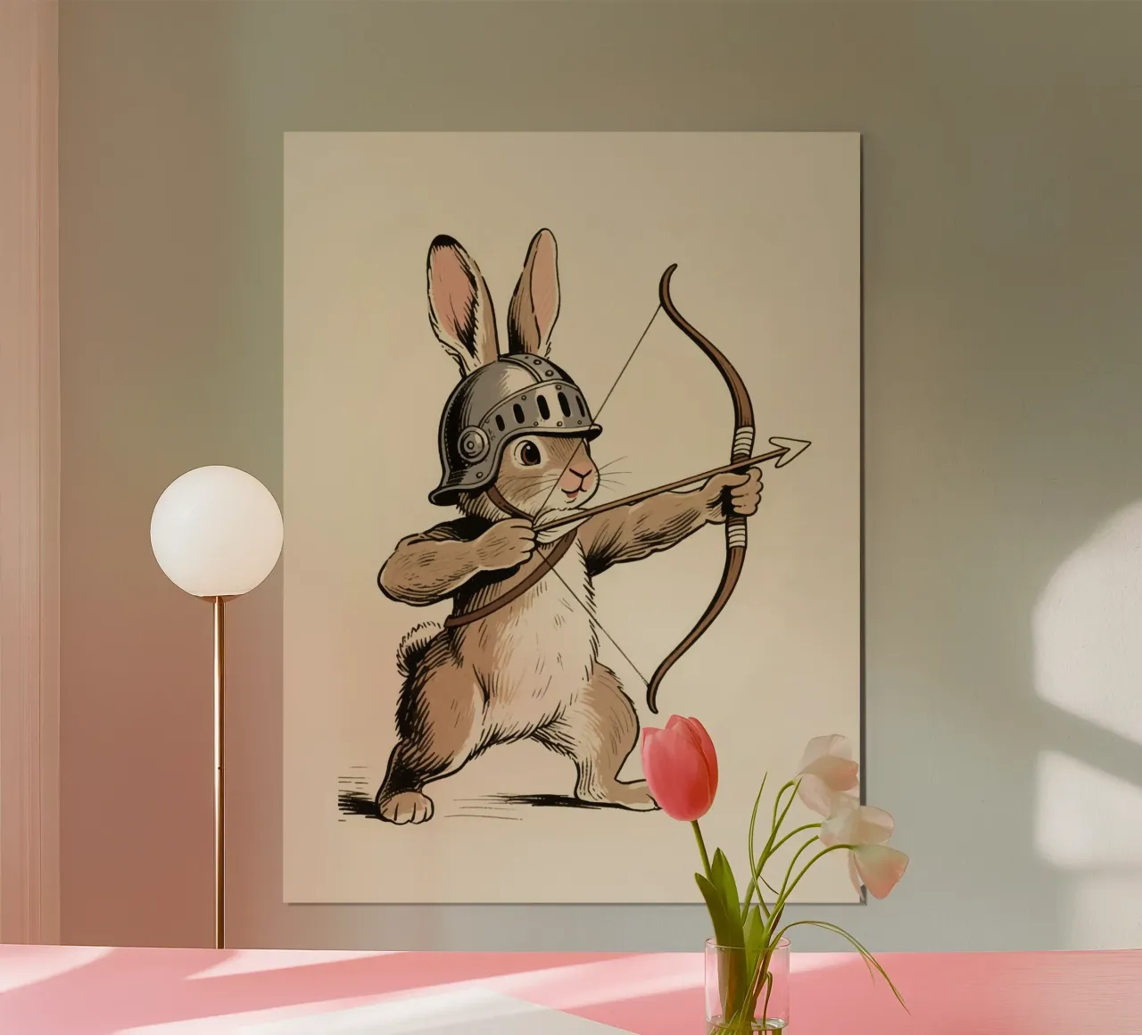 Rabbit Archer poster con telaio in plastica da knowledge