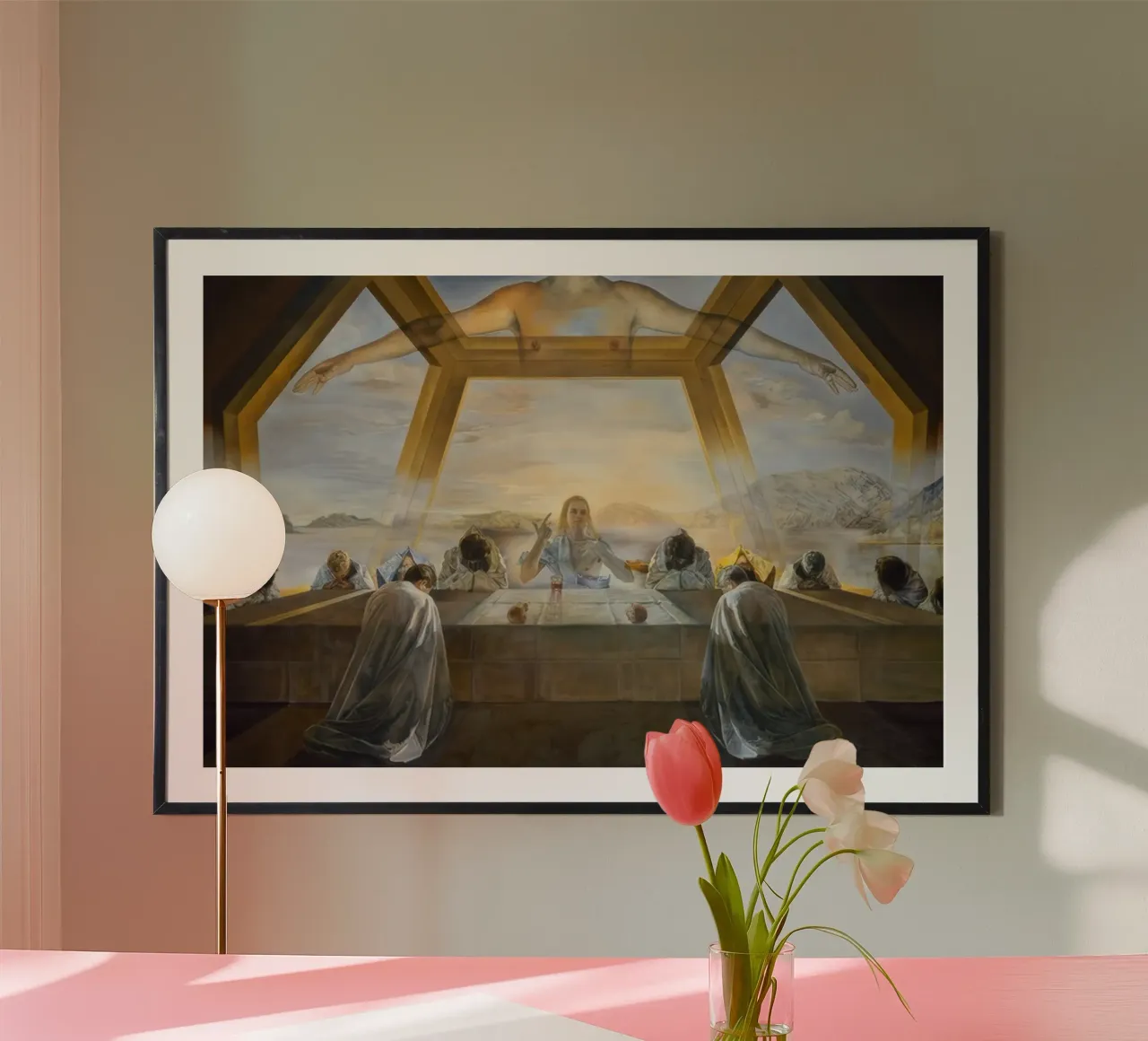 Il sacramento dell'ultima cena 1955 - salvador daly poster con telaio in alluminio da Rayretr