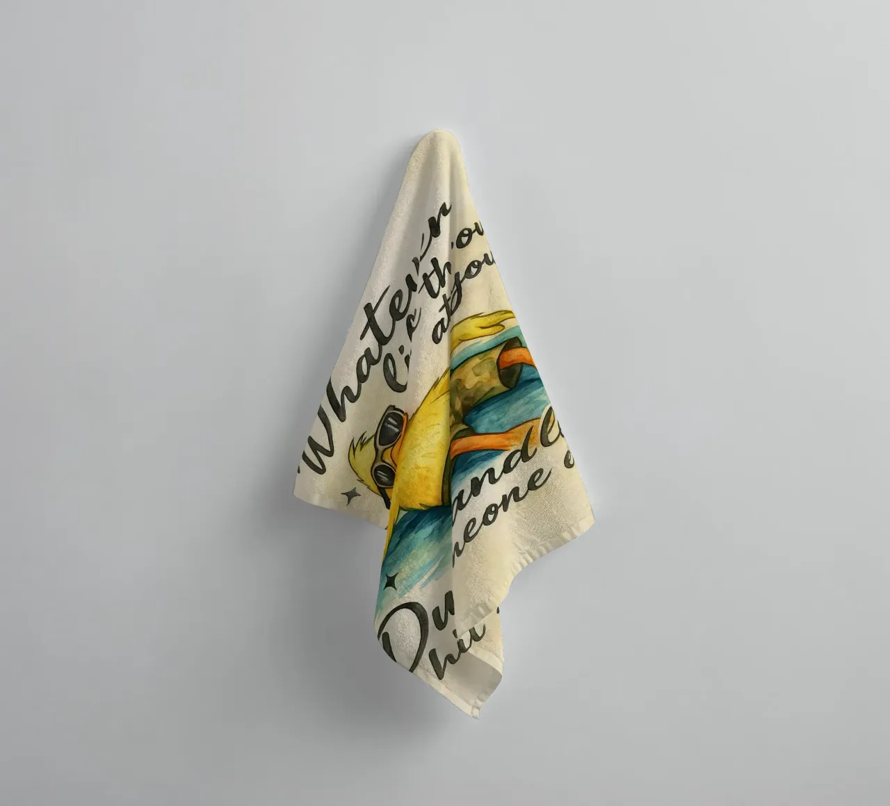 whatever life throws at you funny duck towel by tanabaroo
