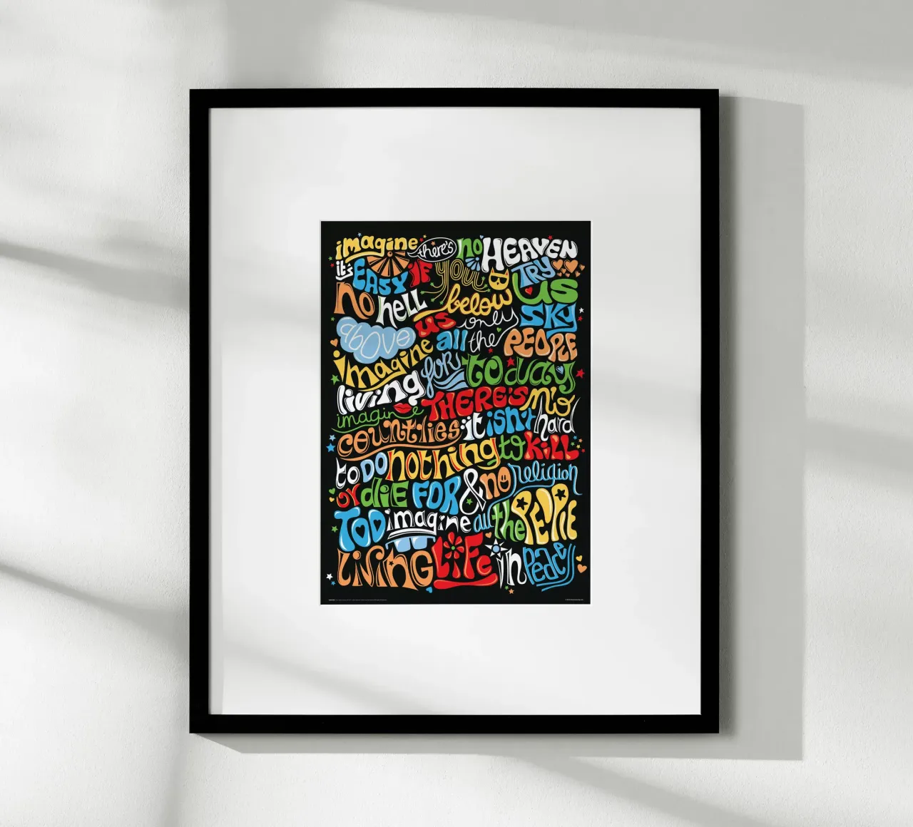 Imagine - Draw Me A Song poster avec cadre en aluminium de Nour Tohme