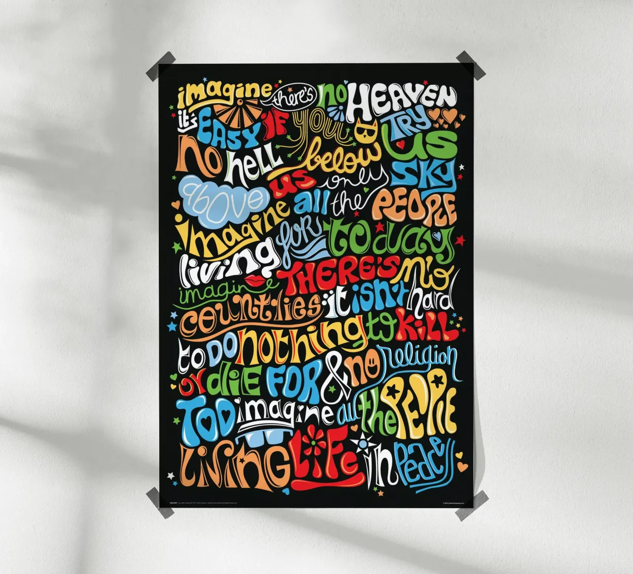 Imagine - Draw Me A Song poster avec cadre en aluminium de Nour Tohme